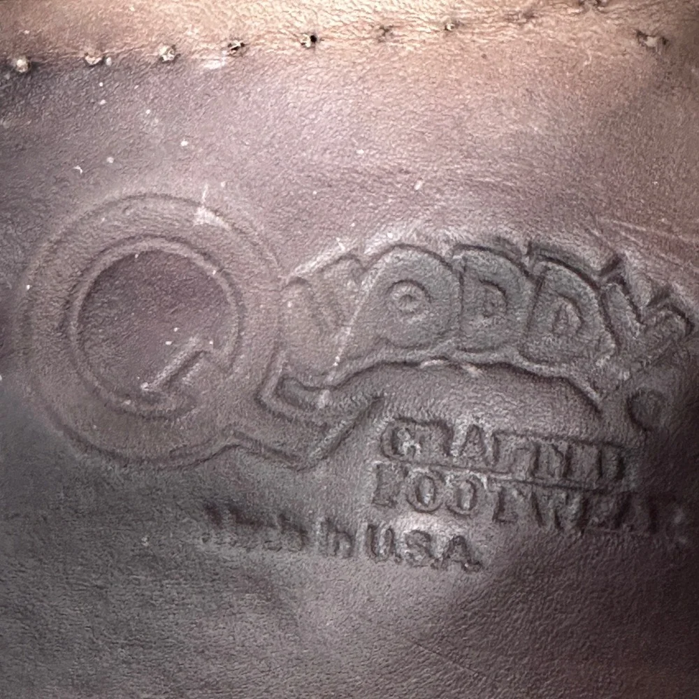 Quoddy Brown Leather Blucher Shoes Mens 10.5 M Made in USA Moc Toe Boat Shoes